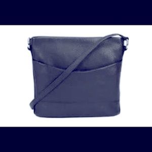 Forest Green Grainy pebble leather classic cross body messenger bag.